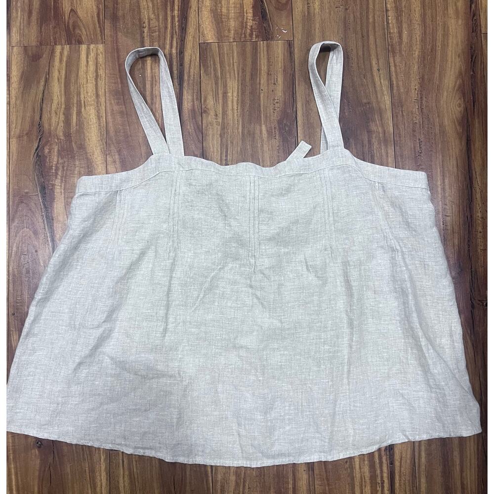 J.Crew Back Bow Carmine Linen Tank Top in Beige Women's X-Large Minimalist